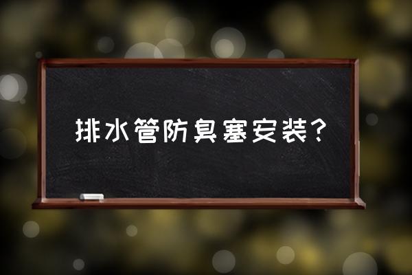 地漏防臭塞型号都是一样的吗 排水管防臭塞安装？