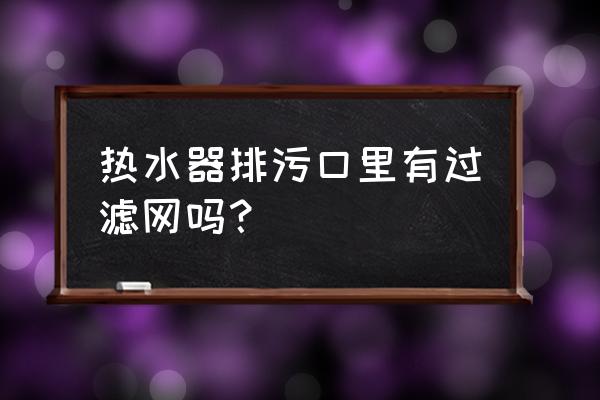 电热水器放水口那个滤芯叫什么 热水器排污口里有过滤网吗？