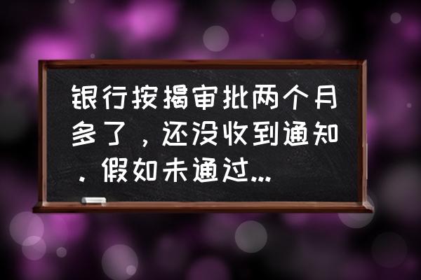 建行贷款审批不通过会通知吗 银行按揭审批两个月多了，还没收到通知。假如未通过会通知吗？