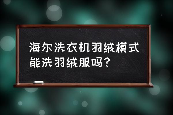 海尔洗衣技能洗羽绒服吗 海尔洗衣机羽绒模式能洗羽绒服吗？