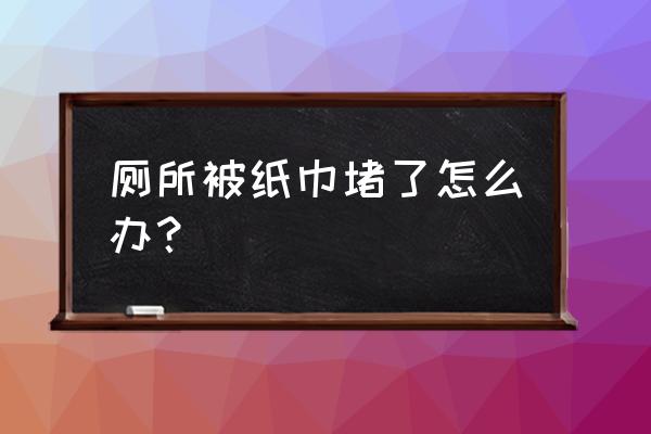 纸巾丢进去马桶堵了水满了怎么办 厕所被纸巾堵了怎么办？