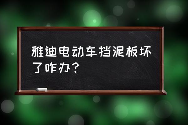 电瓶车前轮挡泥板多少钱 雅迪电动车挡泥板坏了咋办？