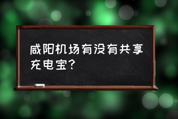 机场内有共享充电宝吗 咸阳机场有没有共享充电宝？