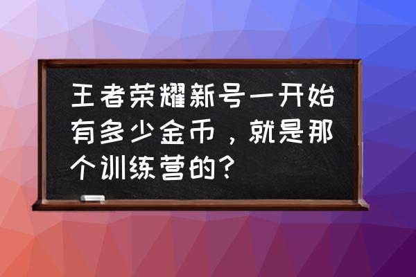 s5赛季黄金能掉白银吗 王者荣耀新号一开始有多少金币，就是那个训练营的？