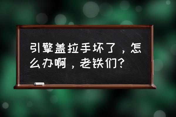 新普桑引擎盖拉手怎么拆 引擎盖拉手坏了，怎么办啊，老铁们？