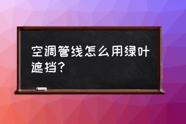 室内装修空调管如何遮盖 空调管线怎么用绿叶遮挡？