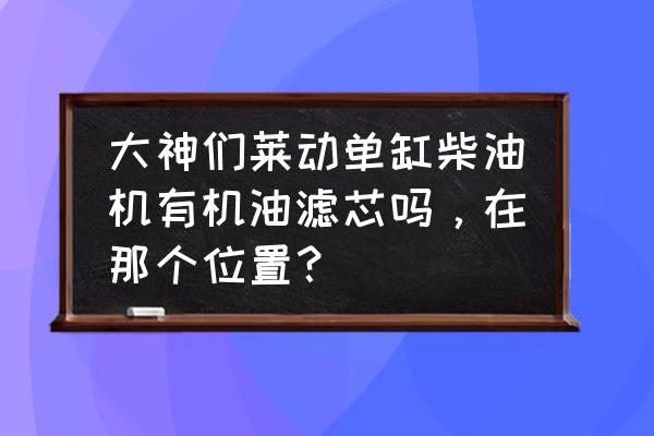 单缸柴油机机油滤芯在哪里 大神们莱动单缸柴油机有机油滤芯吗，在那个位置？