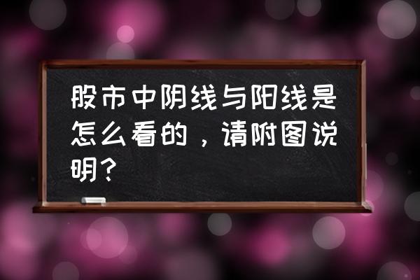 阴线阳线影线怎么看 股市中阴线与阳线是怎么看的，请附图说明？