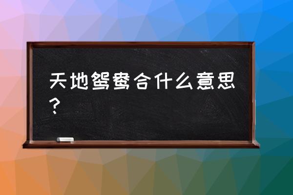 八字哪里看合婚点数 天地鸳鸯合什么意思？