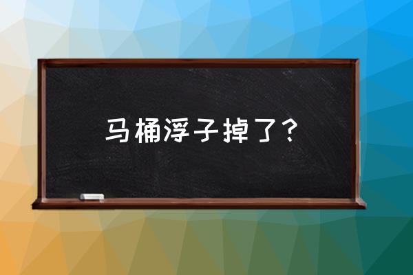 马桶浮球掉了怎么办 马桶浮子掉了？