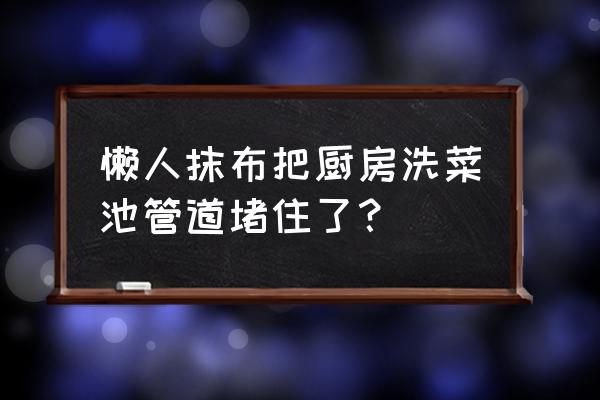 懒人抹布厨房必备 懒人抹布把厨房洗菜池管道堵住了？