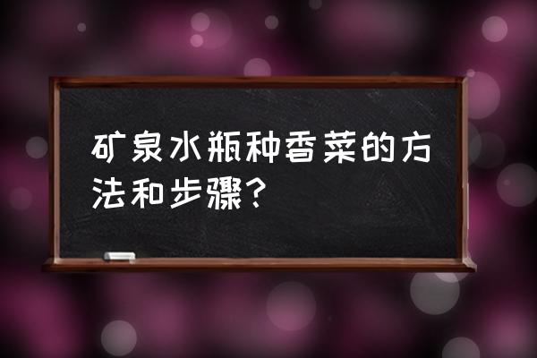 矿泉水瓶做的花盆怎么做 矿泉水瓶种香菜的方法和步骤？