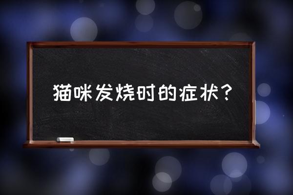 怎样才能判断猫发烧 猫咪发烧时的症状？