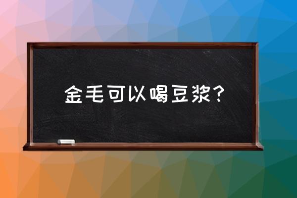 一个月的狗狗可以喝豆浆吗 金毛可以喝豆浆？