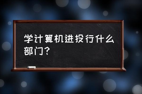 如何才能成功进入投行工作 学计算机进投行什么部门？