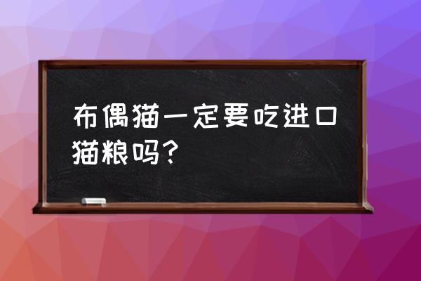 go猫粮适合布偶猫吃吗 布偶猫一定要吃进口猫粮吗？