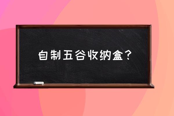 怎么自制简单的收纳盒 自制五谷收纳盒？