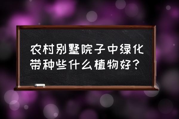 家中最好的植物 农村别墅院子中绿化带种些什么植物好？