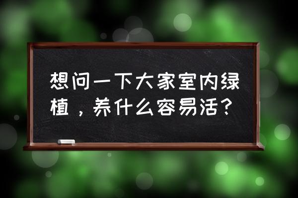 颜值高还好养的绿植 想问一下大家室内绿植，养什么容易活？