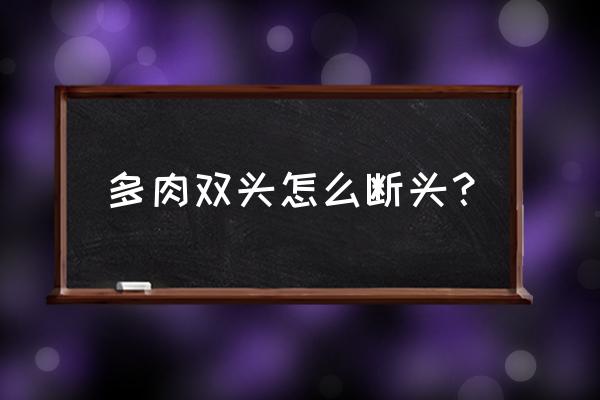 多肉断头长得快还是正常长得快 多肉双头怎么断头？