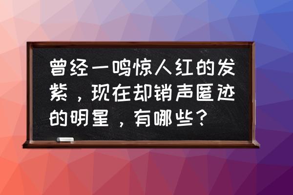 消灭都市勿忘草攻略 曾经一鸣惊人红的发紫，现在却销声匿迹的明星，有哪些？