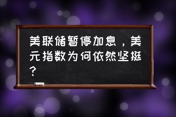 怎么在手机下载蓝线挑战 美联储暂停加息，美元指数为何依然坚挺？