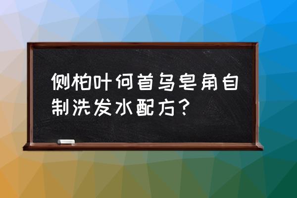 自制洗发水的方法 侧柏叶何首乌皂角自制洗发水配方？