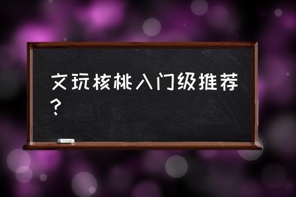 初玩文玩核桃咋入门 文玩核桃入门级推荐？