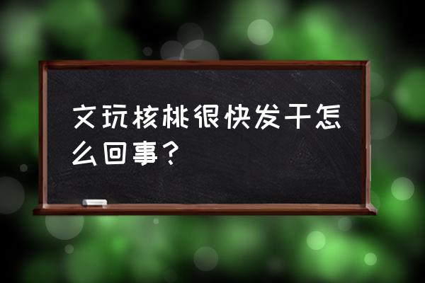 文玩核桃盘了三个月 文玩核桃很快发干怎么回事？