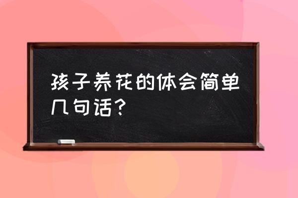 有宝宝的适合养花吗 孩子养花的体会简单几句话？