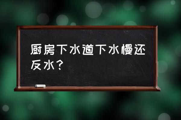 厨房下水道反水解决办法 厨房下水道下水慢还反水？