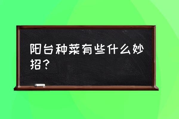 在阳台上用架子怎么种菜 阳台种菜有些什么妙招？