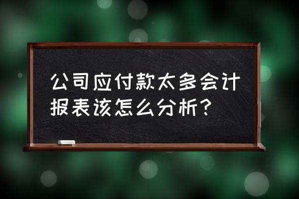 统计报表数据分析 公司应付款太多会计报表该怎么分析？