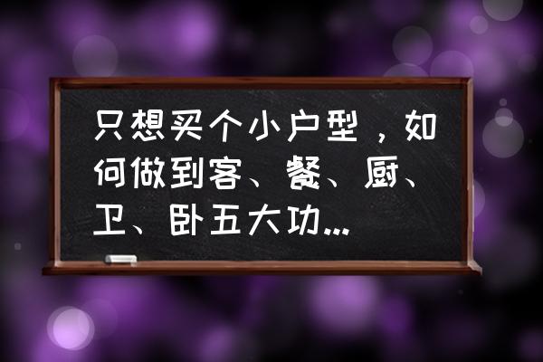 怎样打造自己的房间并不花钱 只想买个小户型，如何做到客、餐、厨、卫、卧五大功能区样样俱全？