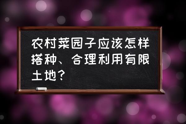 懒人盆薄荷的养殖方法 农村菜园子应该怎样搭种、合理利用有限土地？