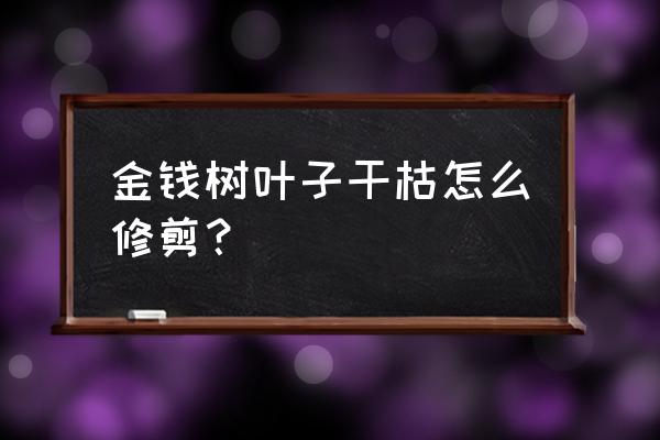 金钱树杆子腐烂了怎么处理 金钱树叶子干枯怎么修剪？