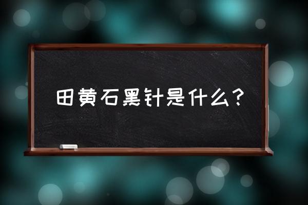 为什么田黄一定要有黑针和黑芝麻 田黄石黑针是什么？