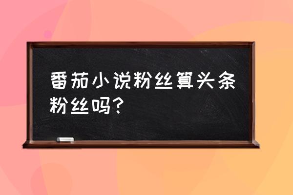 老番茄为什么有那么多粉丝 番茄小说粉丝算头条粉丝吗？