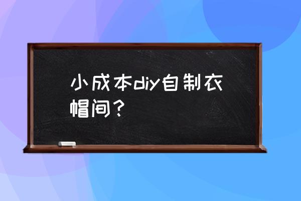 卧室空间小怎么弄个衣帽间 小成本diy自制衣帽间？