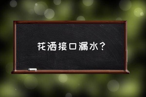 花洒与管子连接处漏水 花洒接口漏水？