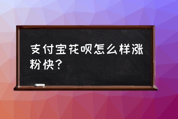 支付宝怎么增长花呗额度 支付宝花呗怎么样涨粉快？