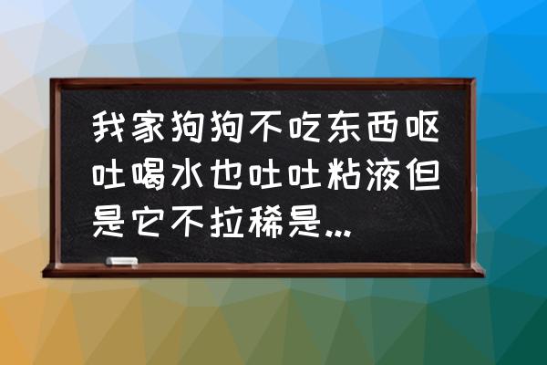 狗狗只拉稀不呕吐是细小吗 我家狗狗不吃东西呕吐喝水也吐吐粘液但是它不拉稀是怎么回事啊？