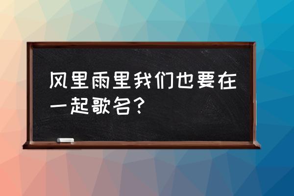 歌词到最后只留下一声叹息 风里雨里我们也要在一起歌名？