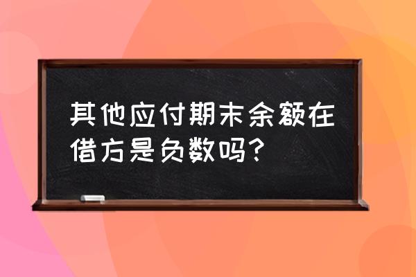 负债类科目期末余额在借方怎么办 其他应付期末余额在借方是负数吗？