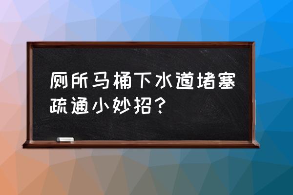 马桶堵塞最快疏通方法 厕所马桶下水道堵塞疏通小妙招？