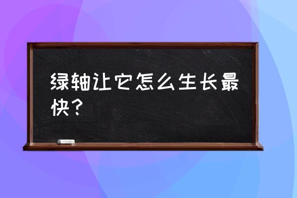 绿萝种植怎样生长快呢 绿轴让它怎么生长最快？