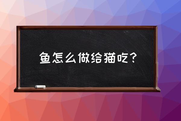 给猫炖鱼放什么调料 鱼怎么做给猫吃？