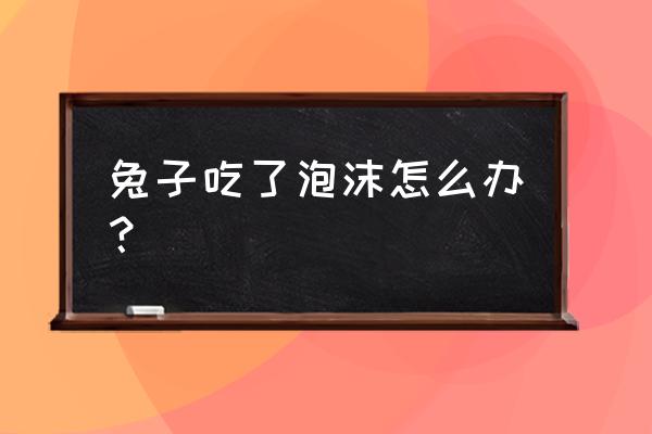 兔子磨牙啃塑料怎么办 兔子吃了泡沫怎么办？